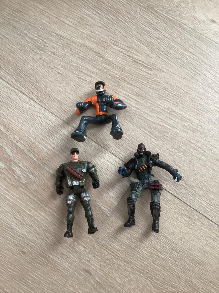 3 actiefiguren 10 cm in mooie staat, Ophalen of Verzenden