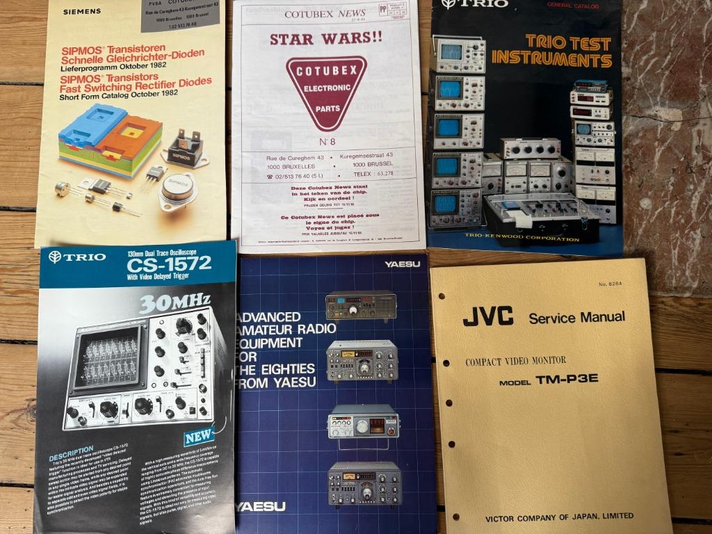Technische catalogi uit de jaren 80, COTUBEX, YAESU, enz., Verzenden