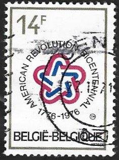1 Postzegel België 1976 Onafhankelijkheid van Amerika, Frankeerzegel, Ophalen of Verzenden, Gestempeld, Gestempeld