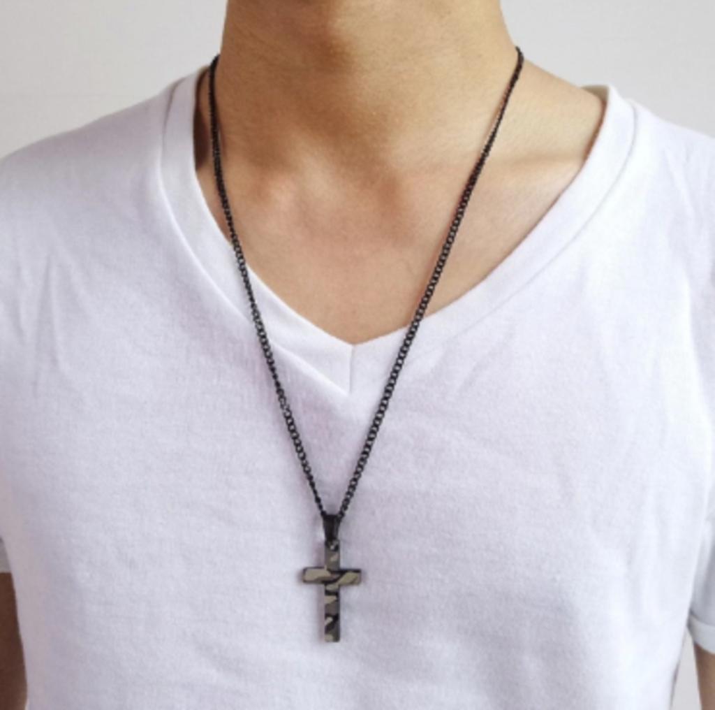 Collier et pendentif en forme de croix pour homme en acier i, Enlèvement ou Envoi, Neuf