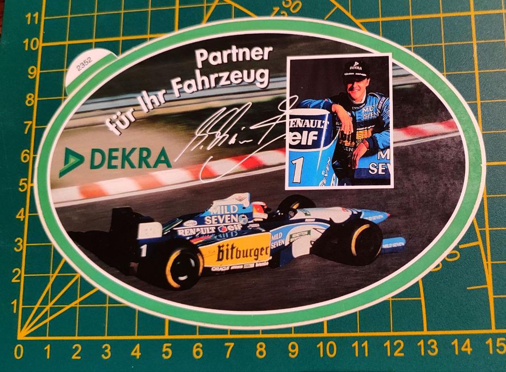 Sticker F1 Benetton Renault Michael Schumacher Dekra 1995, Collections, Enlèvement ou Envoi