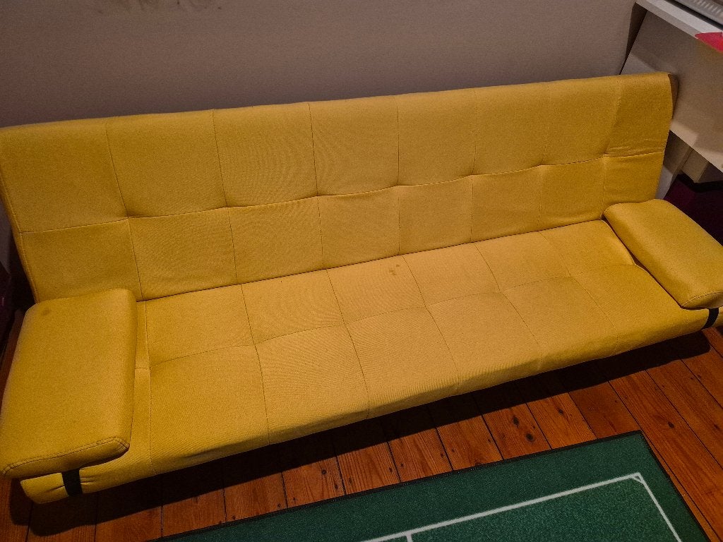 Canapé lits, 100 cm, Jaune, Comme neuf, Enlèvement