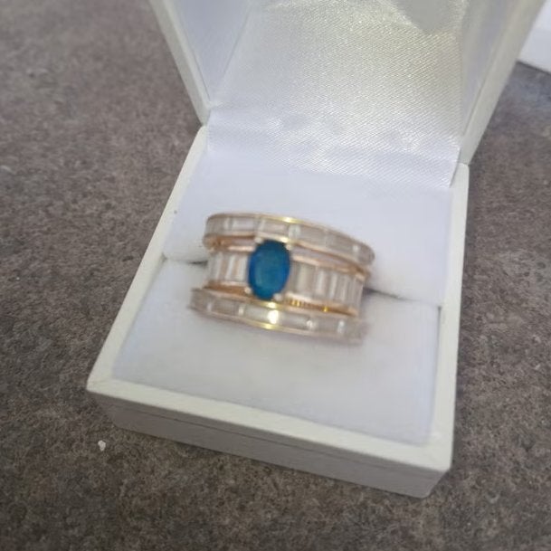 Belle bague vermeil avec safir, Enlèvement ou Envoi, Neuf
