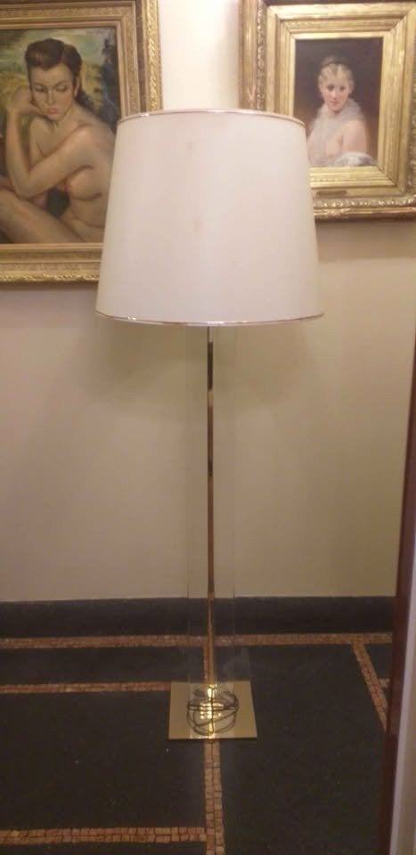 Lampadaire Hollywood Regency Fontana Arte Italy, Huis en Inrichting, Ophalen, Gebruikt, Glas, Vintage