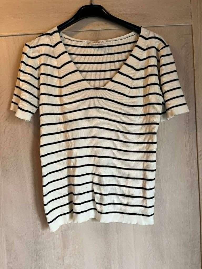 kort tshirt lola liza wit zwart xl 48, Lola & Liza, Wit, Gedragen, Shirt of Top