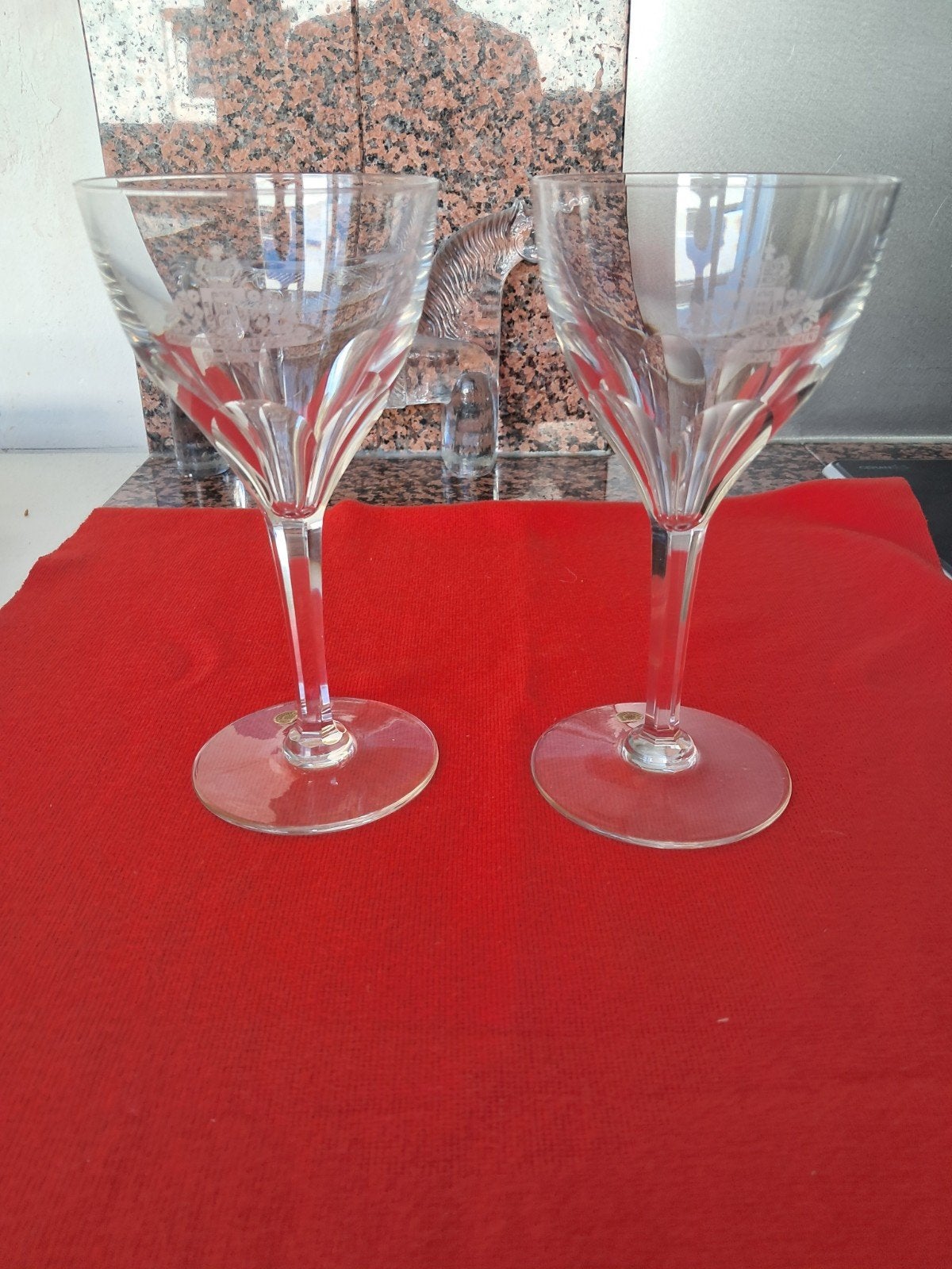 2 kristal glazen Val St-Lambert, Ophalen