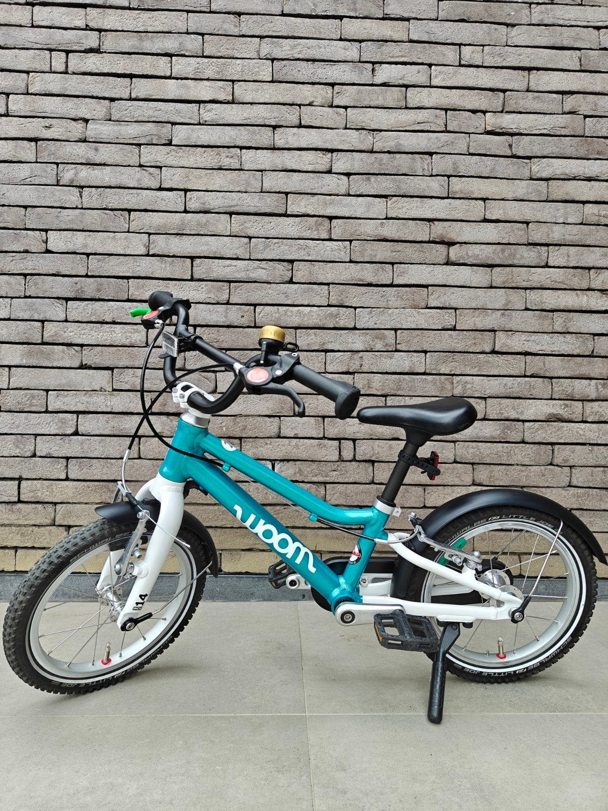 Woom GO 2 (14 pouces), pack de base inclus — Turquoise métal, Vélos & Vélomoteurs, Vélos | Vélos pour enfant, Comme neuf, Moins de 16 pouces