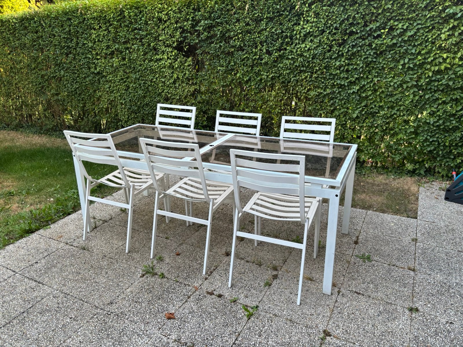 Grand ensemble de jardin en ALUMINIUM blanc, Tuin en Terras, Ligbedden, Ophalen, Gebruikt, Aluminium