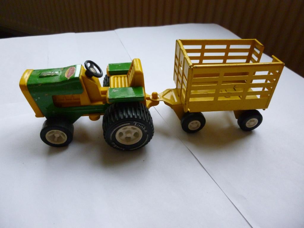 VINTAGE METALEN TONKA TRACTOR MET HOOIWAGEN JAREN 70/80, Verzamelen, Ophalen of Verzenden, Gebruikt