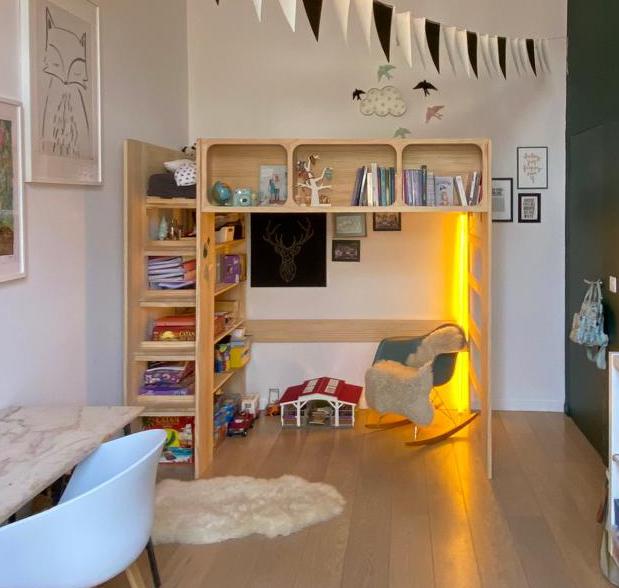 Lit mezzanine design, Enfants & Bébés, Chambre d'enfant | Lits superposés & Lits mezzanines, Comme neuf, Lit mezzanine, Enlèvement