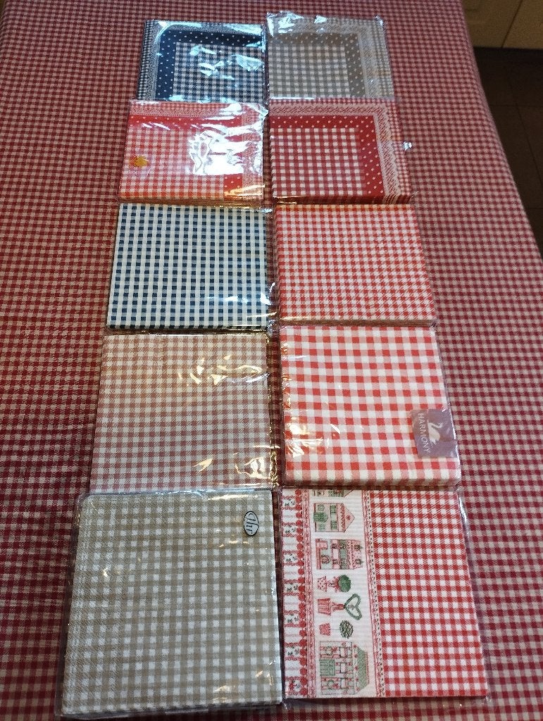 20 decoupage servetten vichy, Abstract, Verzenden, Nieuw, Meerkleurig