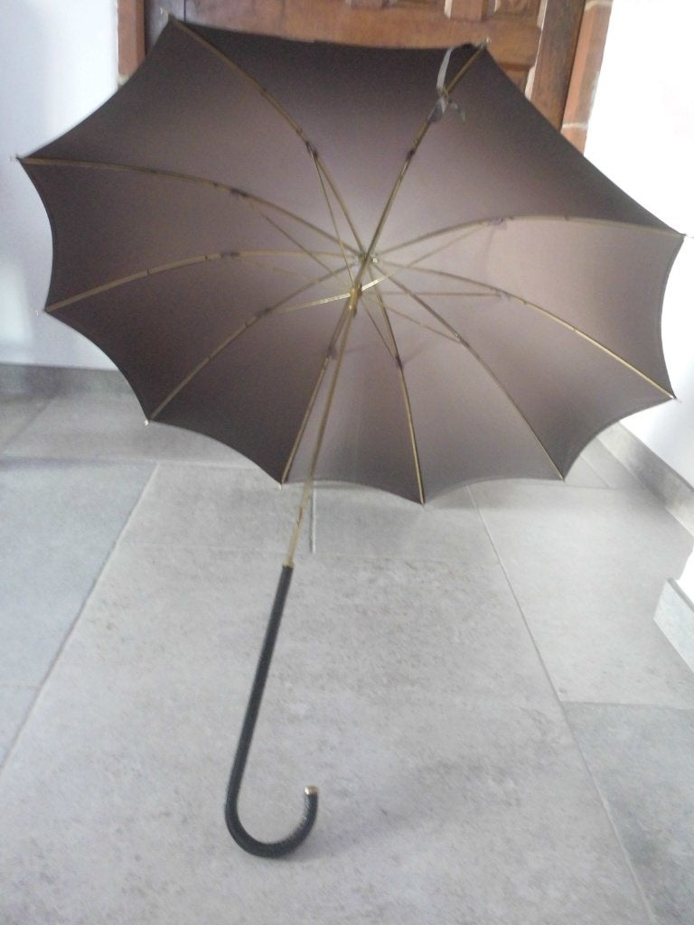 Vintage Magnifique Parapluie Marron dégradé " NAILON ", Enlèvement, Comme neuf, Brun