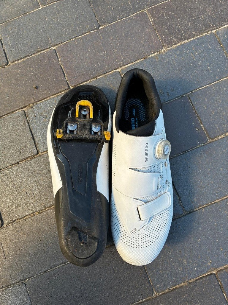 Shimano koersschoenen RC5 Maat 46 wit, Fietsen en Brommers, Ophalen of Verzenden, M