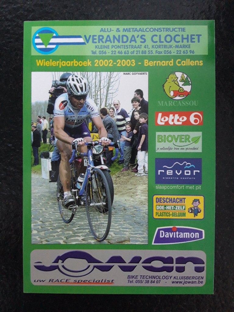 Wielerjaarboek 2002-2003 (cover Johan Museeuw) + 2 gratis, Boeken, Verzenden, Nieuw, Lopen en Fietsen, Bernard Callens