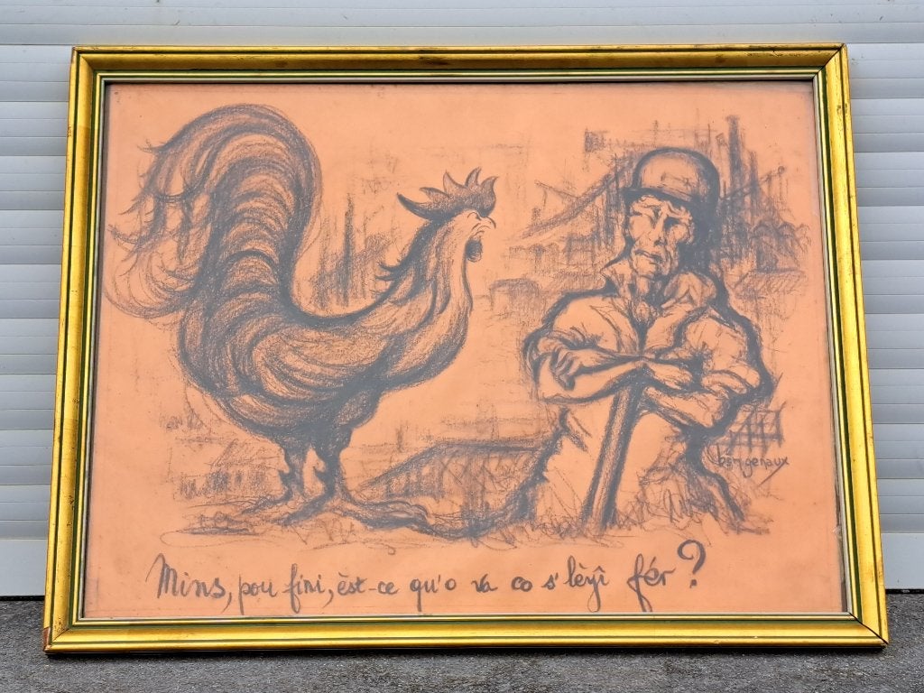 lithographie mineur signe ben genaux, Ophalen of Verzenden, Lithografie