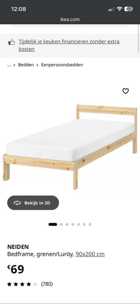 Bedframe neiden ikea goede staat zo snel mogelijk ophalen, Simpel, 90 cm, Brun, Enlèvement