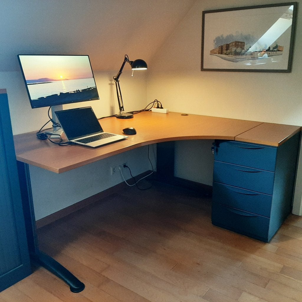 Bureau d'angle, Enlèvement, Gris, Bois, Bureau d'angle