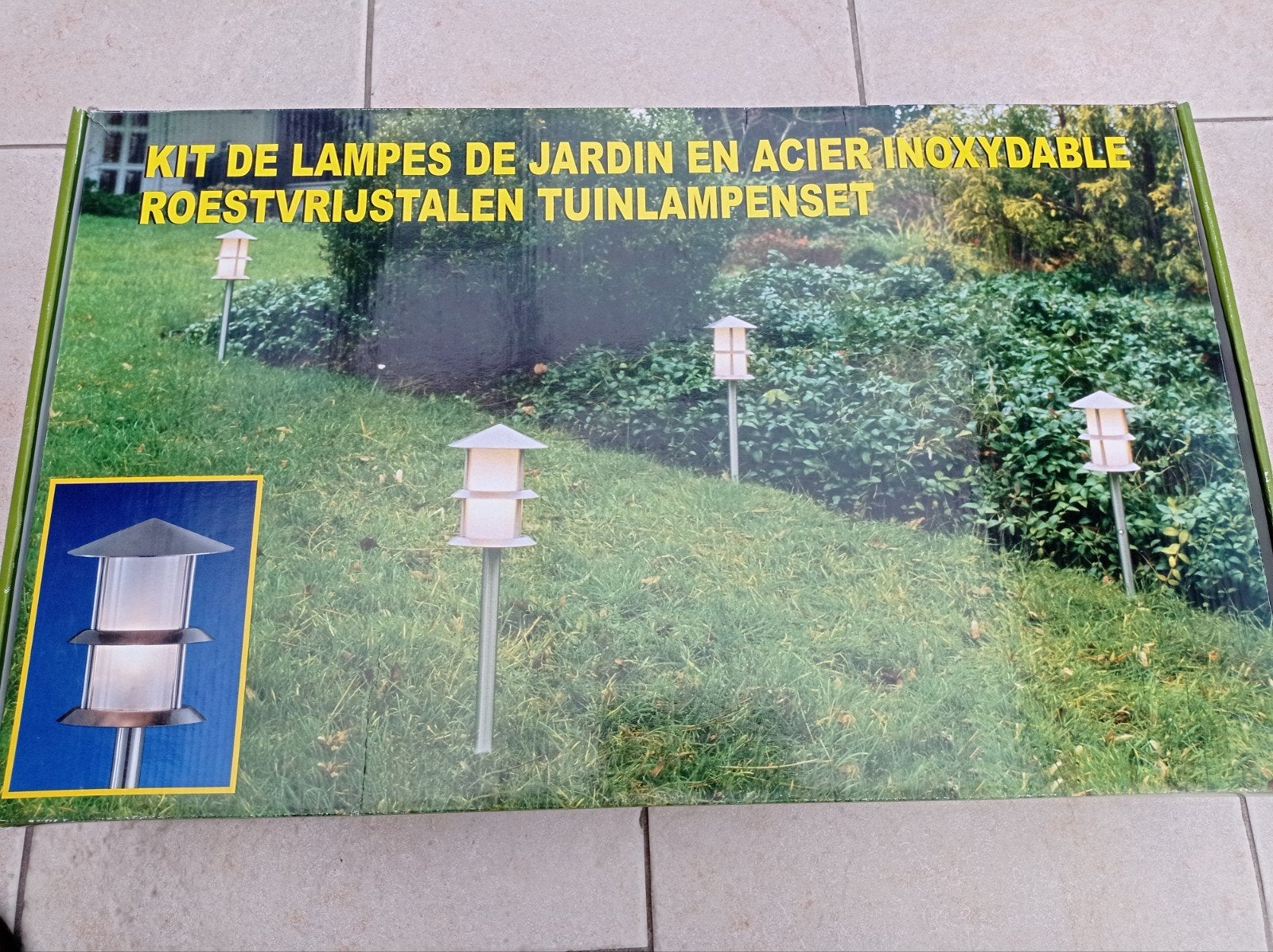 Rvs tuinlampenset, Ophalen of Verzenden