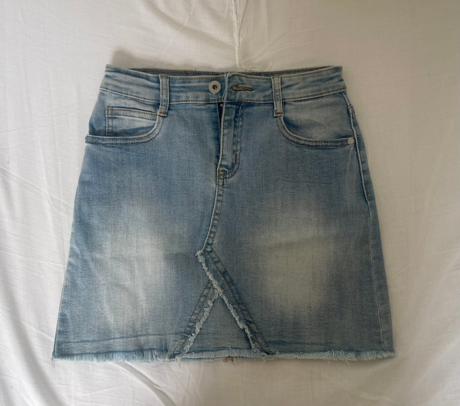 Mini rok, Ophalen, Blauw, Maat 36 (S), Gedragen
