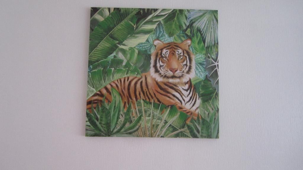 TOILE SUR CADRE BOIS 80 X 80 CM TIGRE MAISON DU MONDE, Maison & Meubles, Accessoires pour la Maison | Peintures, Dessins & Photos