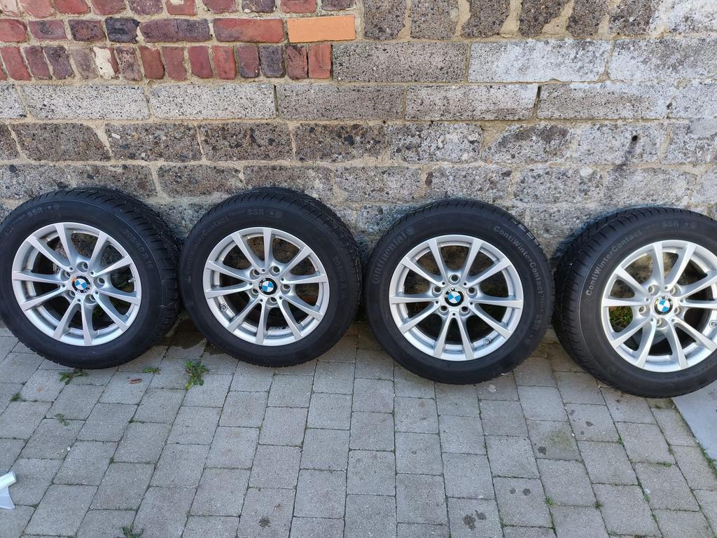 Winterbanden bmw continental, Ophalen, Gebruikt, 16 inch, Banden en Velgen