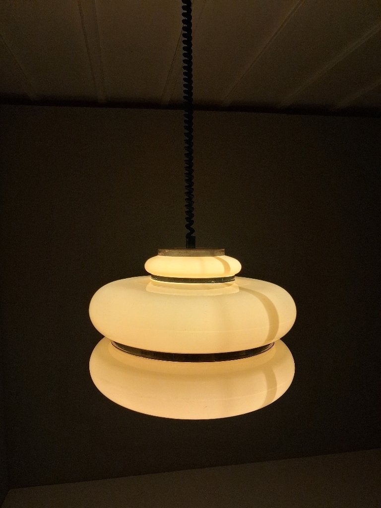 Vintage Space Age Hanglamp, Jaren 70, Vintage, Synthétique, Enlèvement, E27 (grand)
