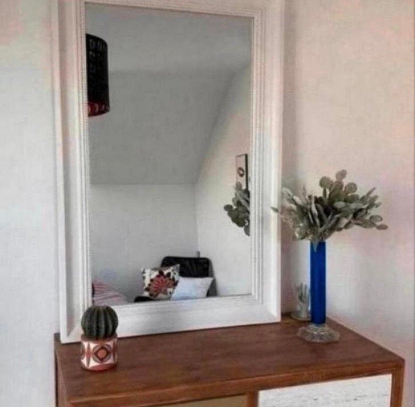 Miroir en bois massif blanc neuf !!! 60x90cm, Maison & Meubles, Enlèvement, Comme neuf