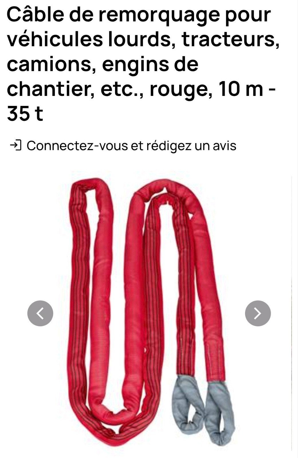 Câble de remorquage 35T, Autos : Pièces & Accessoires, Enlèvement ou Envoi, Neuf, Autres marques