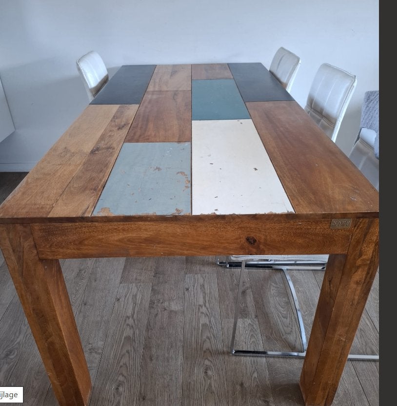 GROTE  RETROTAFEL, Ophalen, 75 cm of meer, Zo goed als nieuw, 150 tot 200 cm