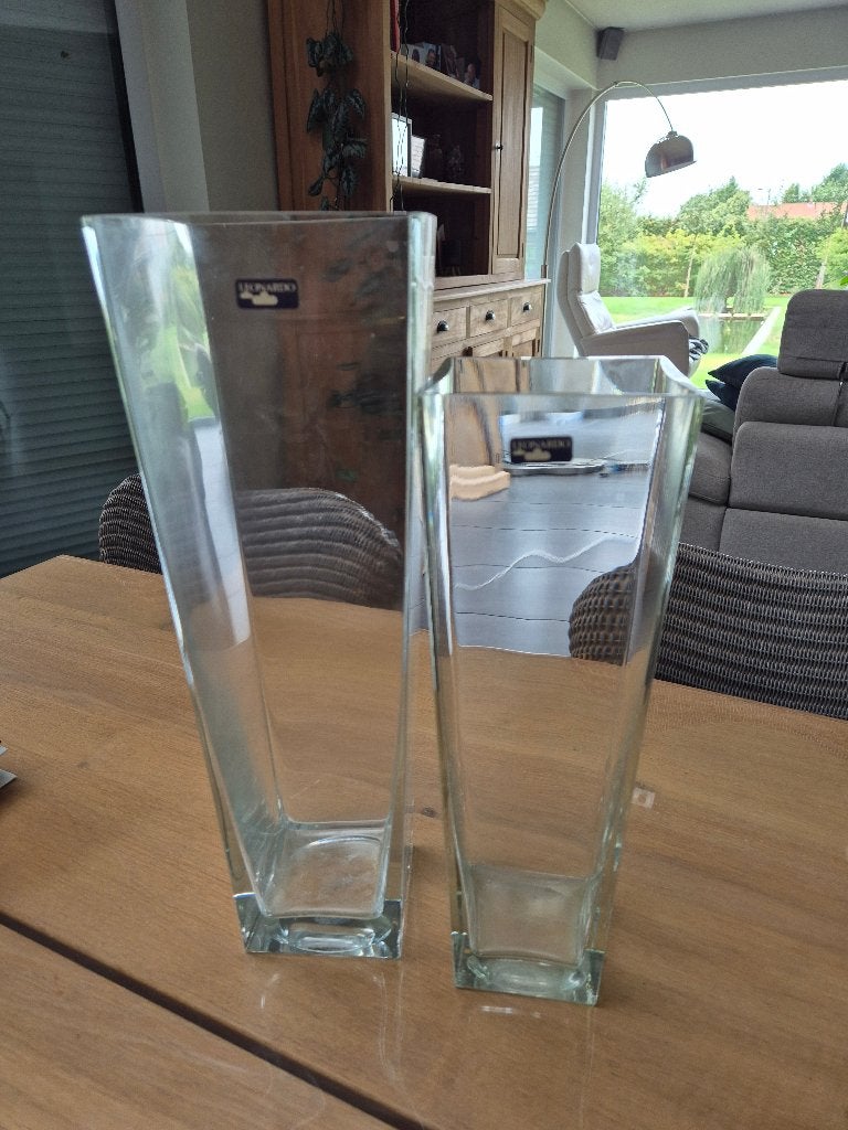 2 vazen Leonardo, Ophalen, Zo goed als nieuw, Transparant, Glas