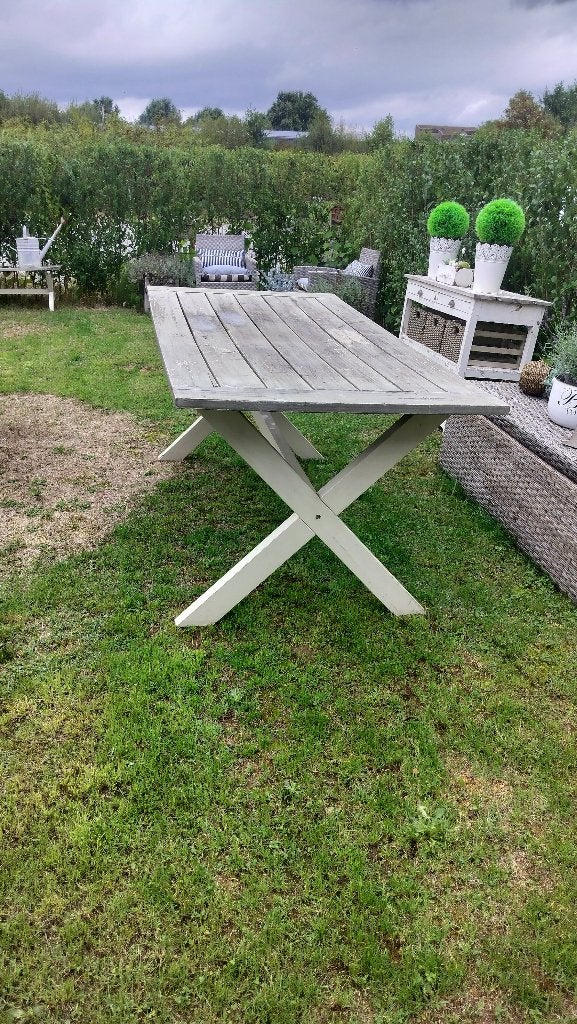 Houten tuintafel 90 x 180 cm, Jardin & Terrasse, Tables de jardin, Enlèvement, Utilisé, Rectangulaire, Bois