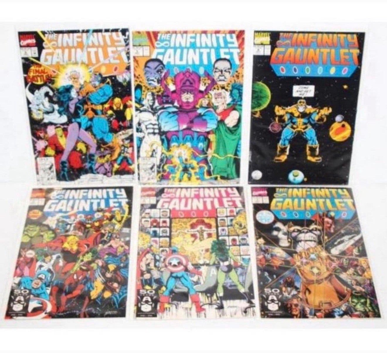 The Infinity Gauntlet #1-6 comics Near Mint Jim Starlin 1991, Boeken, Amerika, Complete serie of reeks, Ophalen of Verzenden, Zo goed als nieuw