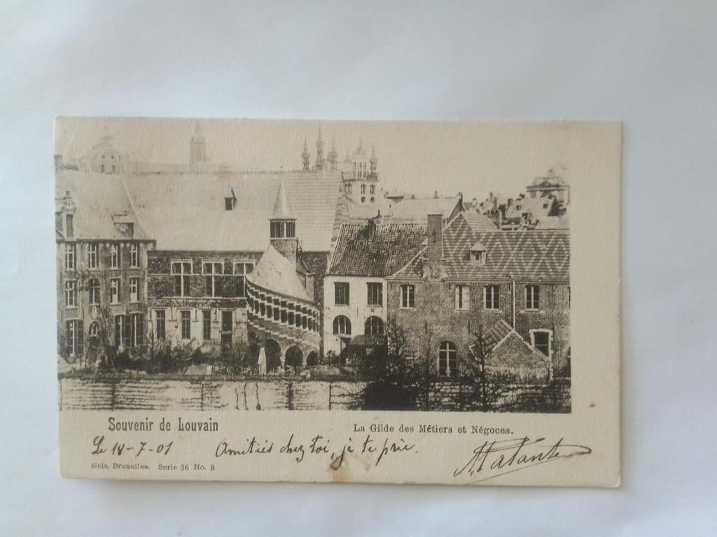 LEUVEN 1901 SOUVENIR LOUVAIN LA GILDE DES METIERS ET NEGOCES, Verzamelen, Verzenden, Voor 1920, Gelopen, Vlaams-Brabant