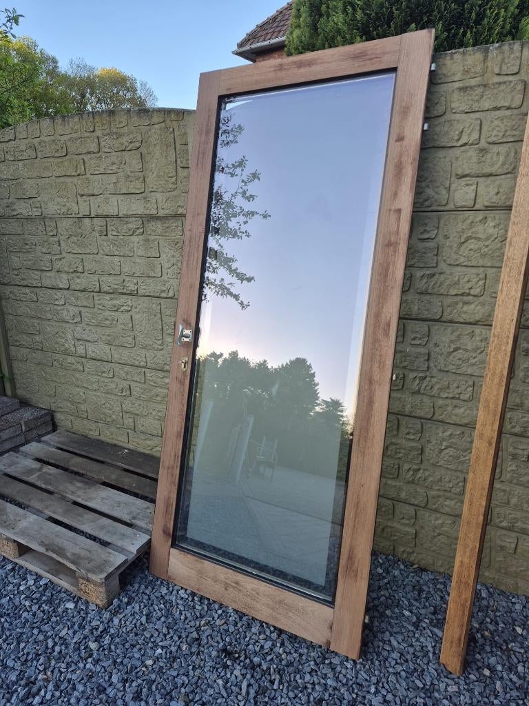 deur met beglazing, Doe-het-zelf en Bouw, Glas en Ramen, Gebruikt, Overige typen, 80 tot 120 cm, Dubbelglas, Ophalen