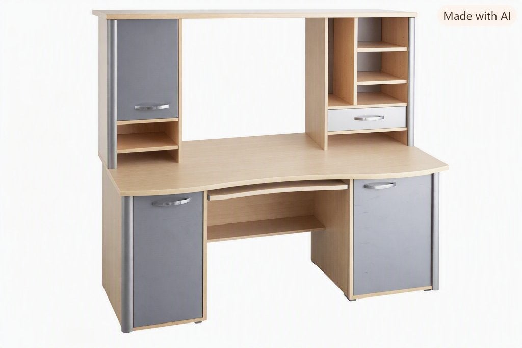 Bureau met opbergruimte, Huis en Inrichting, Ophalen, Opbergruimte, Gebruikt, Hout