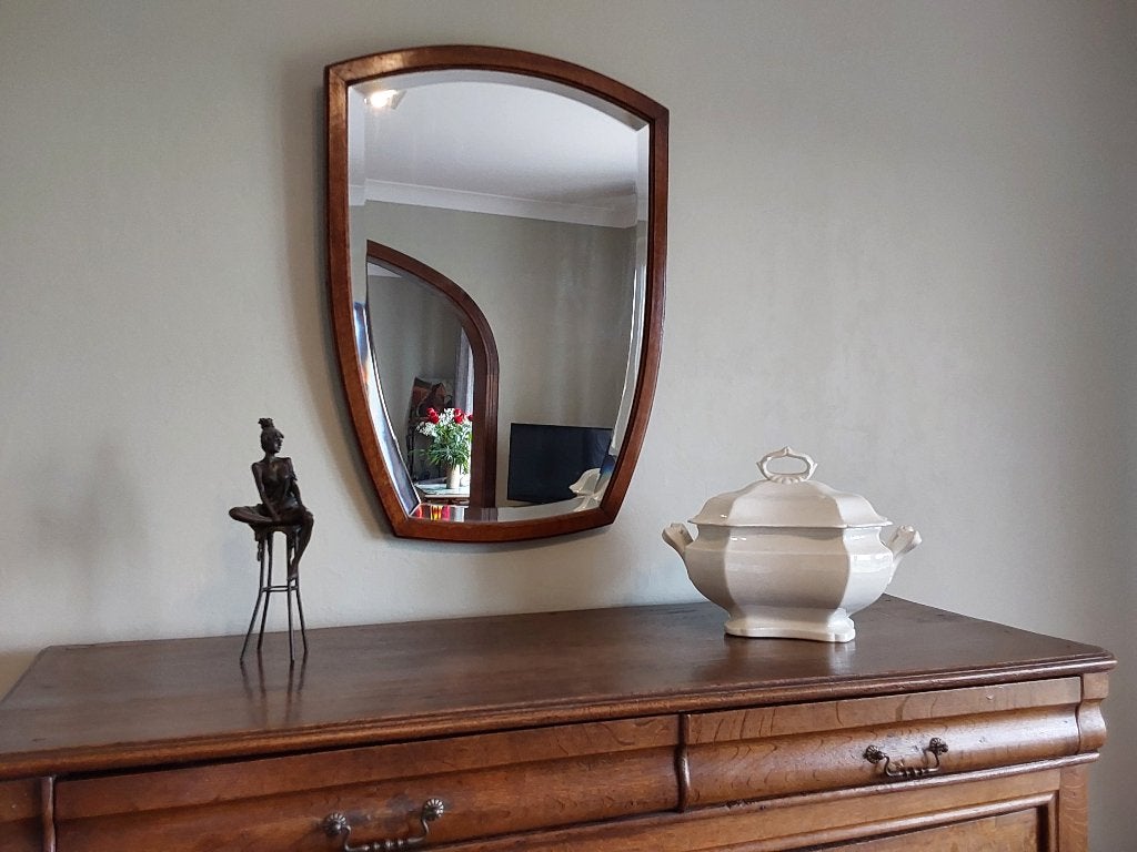 Très beau miroir ancien  (encadrement en chêne massif), Antiquités & Art, Enlèvement