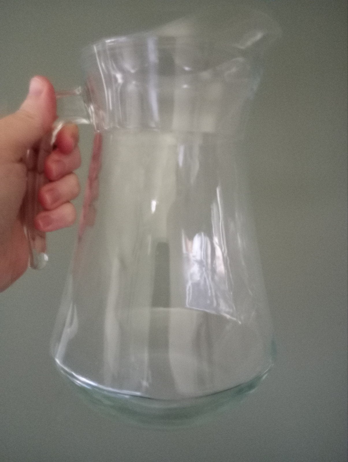 Glazen schenkkan, Huis en Inrichting, Ophalen, Zo goed als nieuw, Glas, Kan