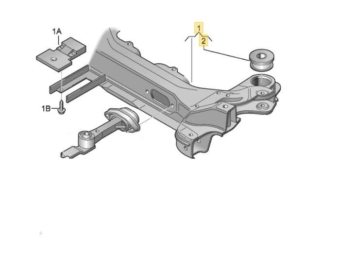 Subframe van een Volkswagen Golf, Gebruikt, -, Volkswagen, -