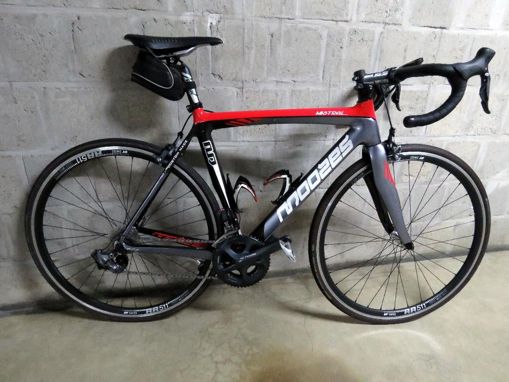 Koersfiets Moozes Mistral carbon maat 54., Fietsen en Brommers, Fietsen | Racefietsen, Ophalen, Carbon, Zo goed als nieuw, 15 tot 20 versnellingen