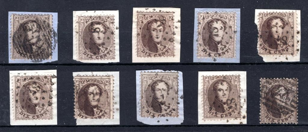 (B) 14 gestempeld 1863 - Getande medaillons (10 stuks) - 1, Ophalen of Verzenden, Gestempeld, Gestempeld