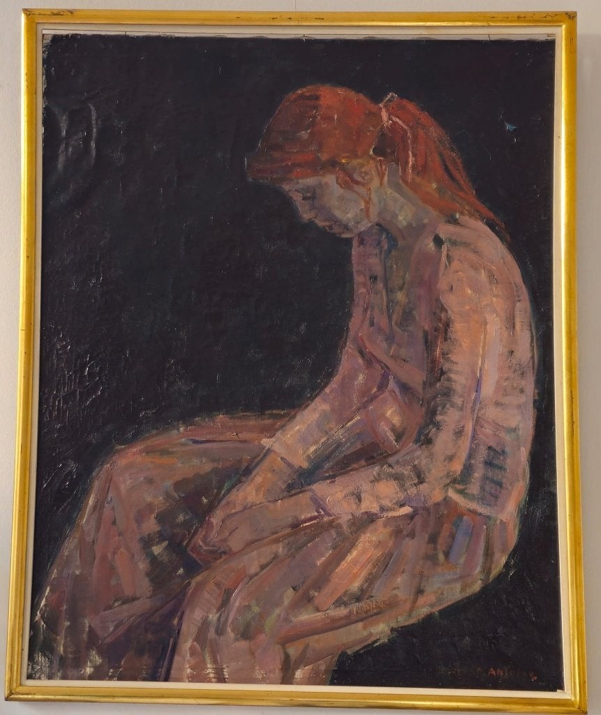 Tableau " portrait jeune femme " de Marguerite Antoine, Œuvre originale, Portrait ou Personnes, Peinture à l'huile, Enlèvement