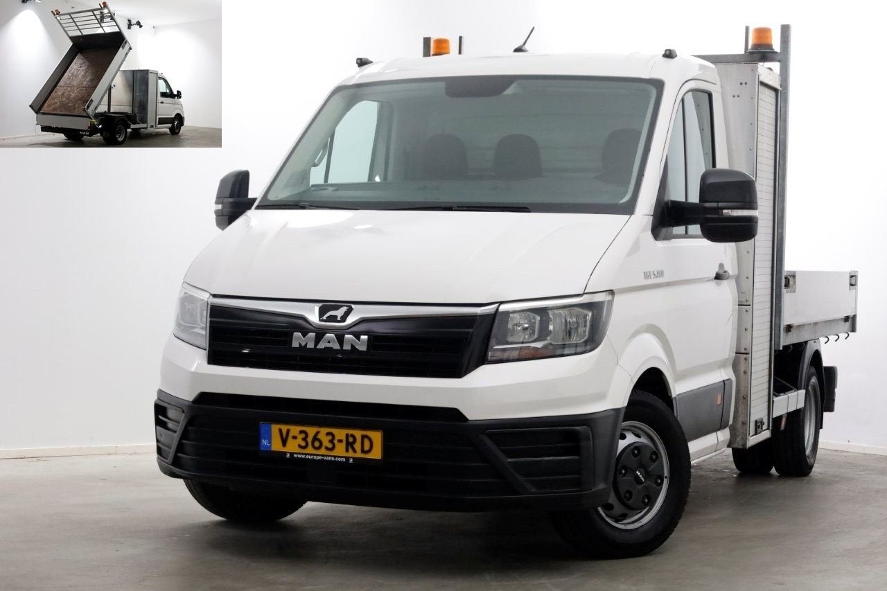 MAN TGE 5.180 2.0 177pk E6 L2H1 Kipper Dubbel Lucht Trekhaak, Auto's, Wit, Bedrijf, Electronic Stability Program (ESP), Onderhoudsboekje