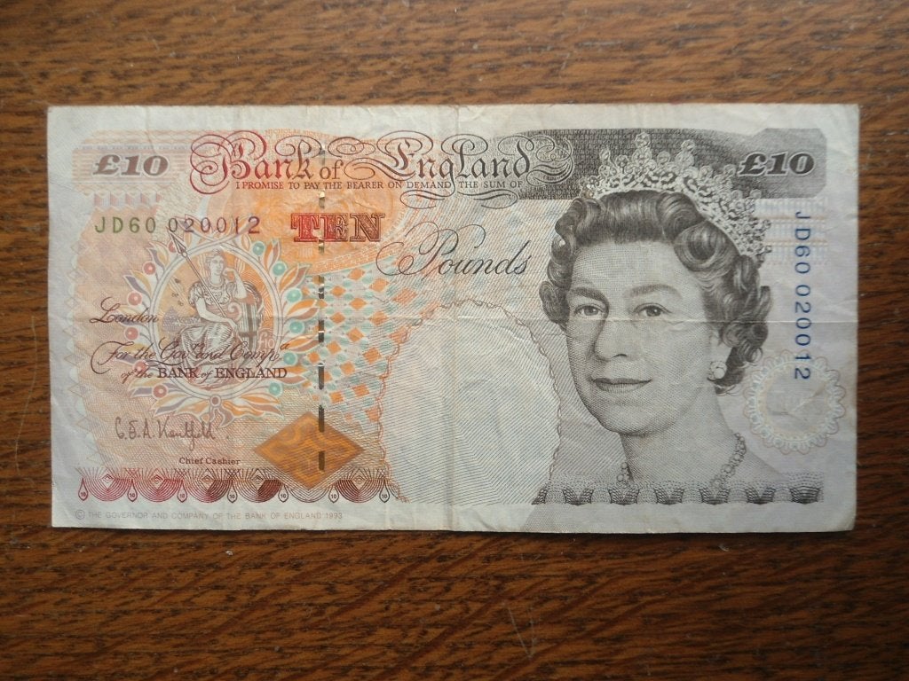 Groot Britannië. 10 pond., Ophalen, Los biljet
