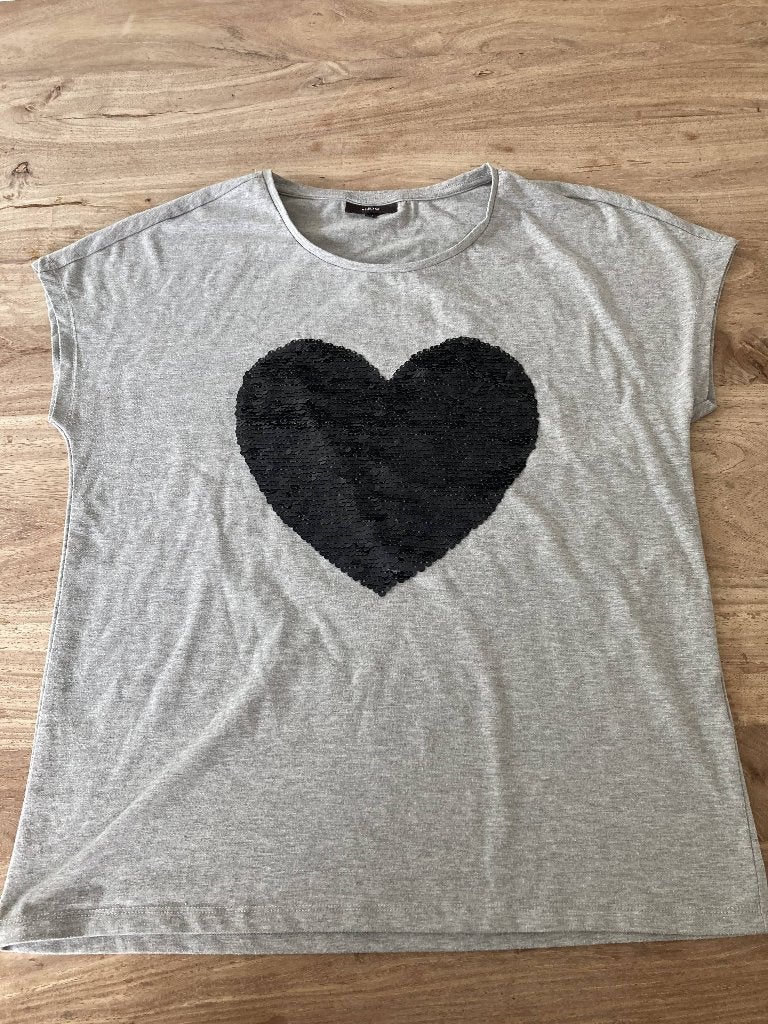 T-shirt medium groot glitter hart voor 2 euro, Kleding | Dames, Ophalen of Verzenden, Grijs