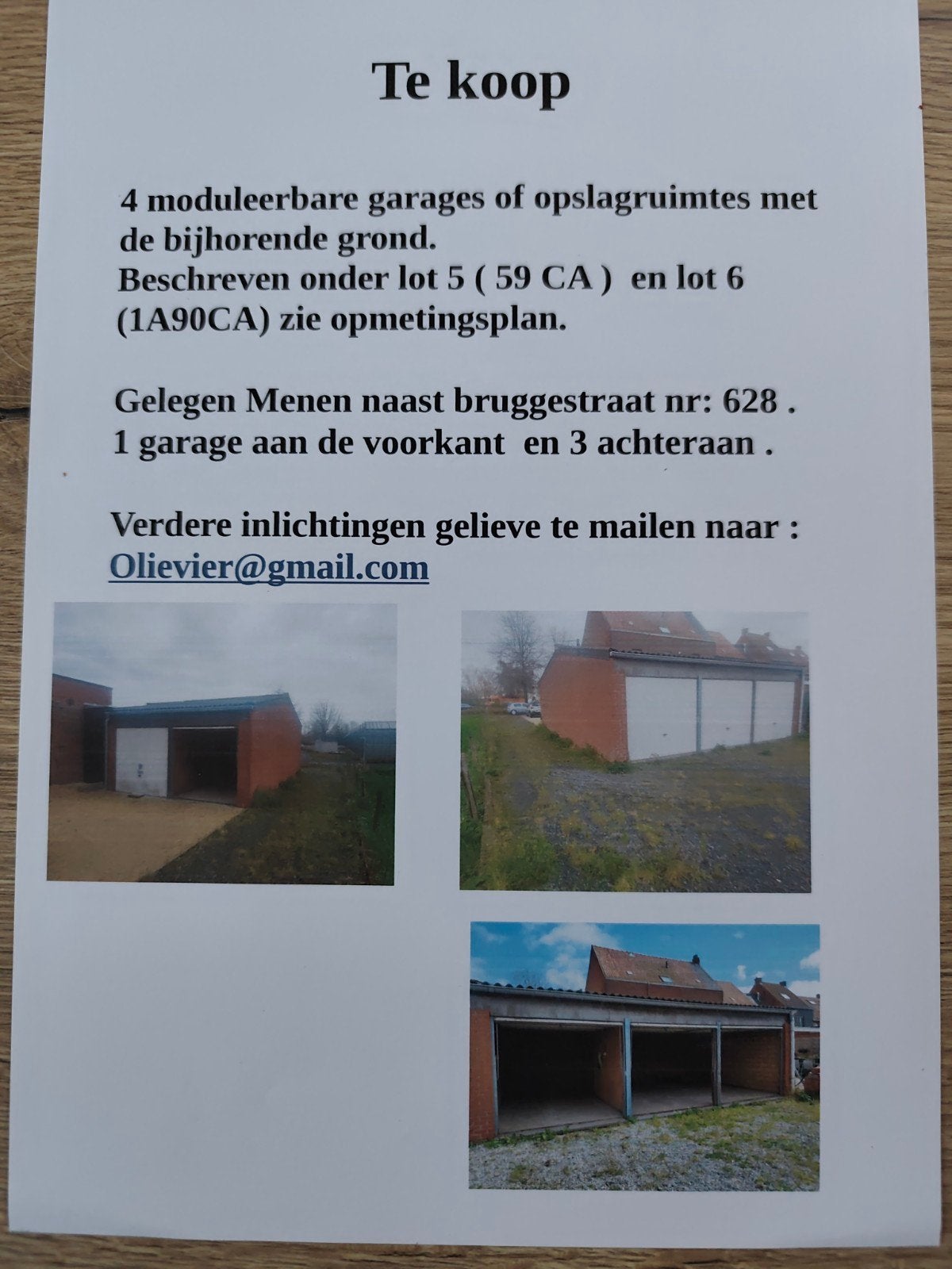 4 box de garage à vendre, Immo