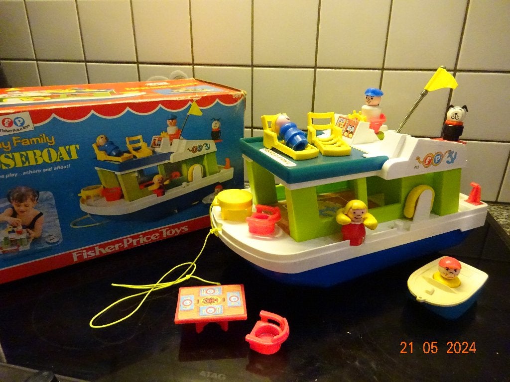 Fisher price,play family houseboat *VOLLEDIG*VINTAGE*, Enfants & Bébés, Enlèvement ou Envoi