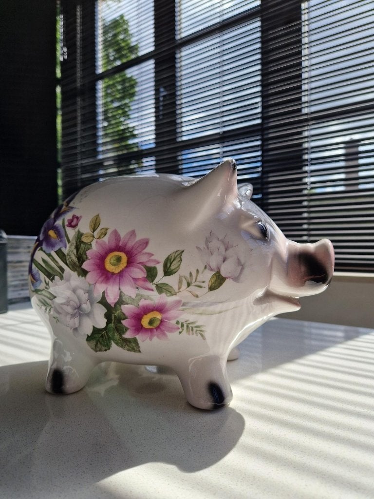 Cochon en porcelaine Flower Power, Collections, Enlèvement, Neuf, Animal