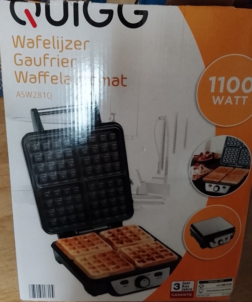 Quigg wafelijzer 1100 Watt, Electroménager, Enlèvement ou Envoi, Comme neuf