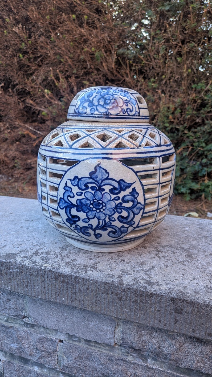 Pot à gingembre en céramique bleu et blanc Chine Asie, Antiquités & Art, Enlèvement ou Envoi