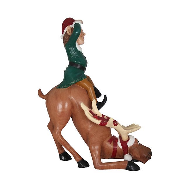 Babbo et Blitzen beeld — Rendier - Hoogte 151 cm, Ophalen, Nieuw